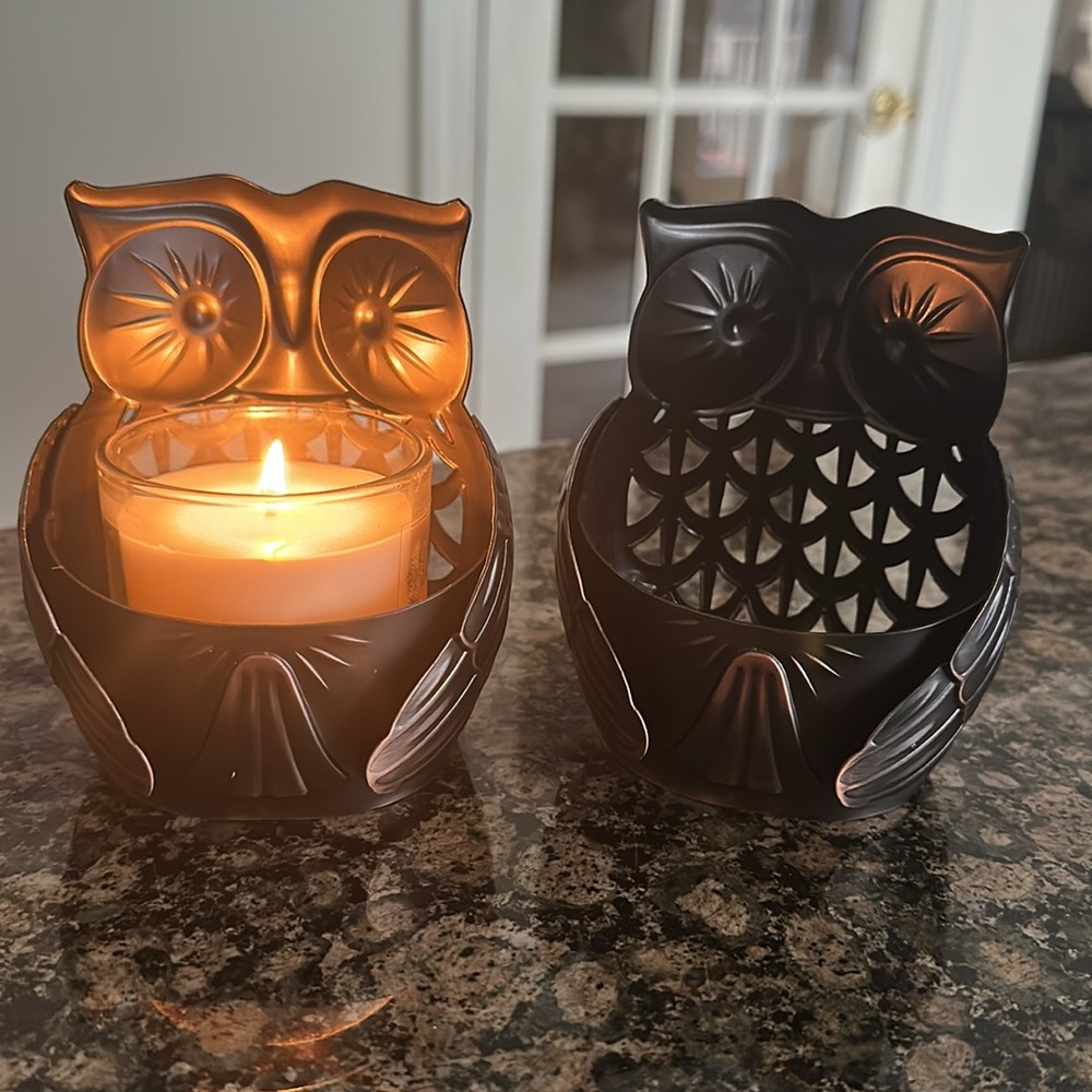 Bath & Body Works Owl Candle Holders New - Picture 6 of 6